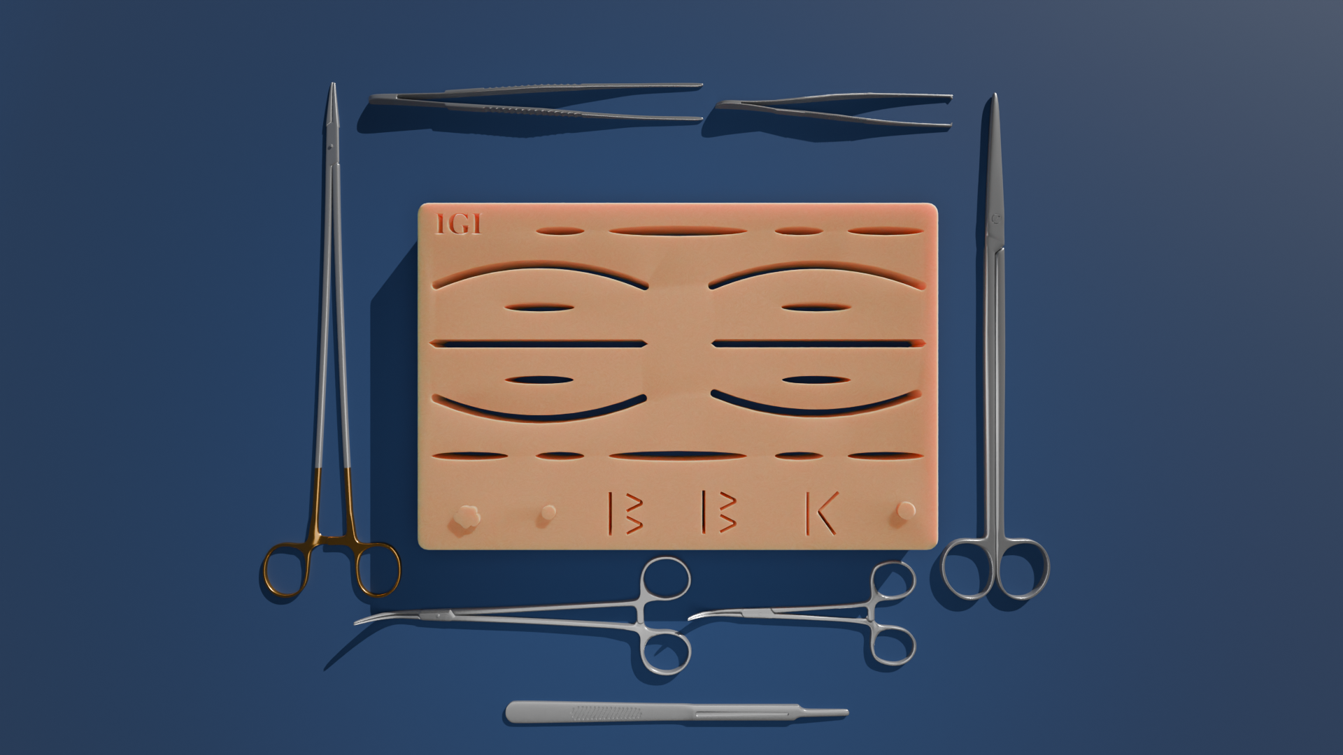 SurgiNova Suture Pad - medical grade silicone surgical simulation model